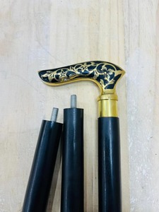 Bastón Victoriano Multifuncional de Palisandro y Latón con Diseño de Arte Popular de 3 Pliegues - Product Image 6