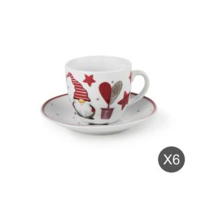 Set di Tazze da Caffè Excelsa con Piattino, Porcellana Gnomo, 7 Cl, Multicolore - Product Image 5