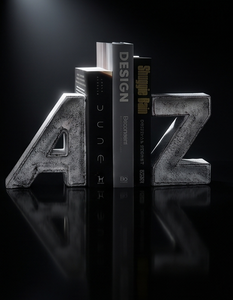 Porte-livres en métal texturé avec lettres A-Z, décoration pour la maison et le bureau, article de vente en gros - Product Image 3