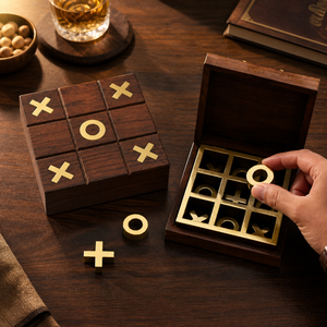 Handcrafted Indian Rosewood <b>Tic</b> <b>Tac</b> <b>Toe</b> Game Box | Wooden Noughts & Crosses Strategy <b>Board</b> Game Decorative Gift Set Home Decor - Product Image 4