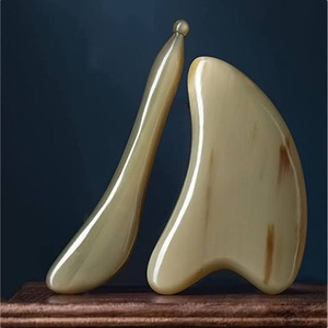 Masajeador Facial Ovalado Ecológico de Cuerno de Búfalo, Herramienta Gua Sha Pulida para Lifting Facial - Product Image 1