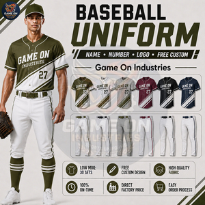 Kit de vêtements de baseball personnalisé haute performance avec logo, nom et numéro du joueur, respirant, vêtements de sport actifs, équipement d'entraînement, prix d'usine - Product Image 2