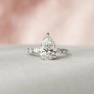 Marquise Cut Moissanite Engagement <b>Ring</b> Rhodium Plated 925 Silver Halo Pave Set Wedding Band AFAR JEWELS for Women - Product Image 5