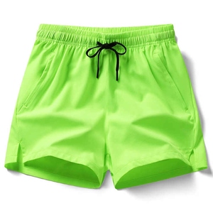 กางเกงขาสั้นชายหาดลำลองสำหรับผู้ชายพร้อมเชือกผูกเอวยางยืดแห้งเร็วลายต้นปาล์มและพระอาทิตย์ตกสีม่วงกางเกงขาสั้นลำลองสำหรับผู้ชาย - Product Image 2