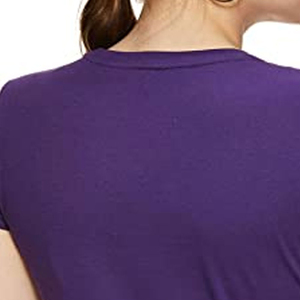 Meilleur T-shirt pour femme à col en V profond, coupe classique, 100 % coton, respirant, séchage rapide, écologique, avec logo personnalisé, idéal pour l'été - Product Image 3