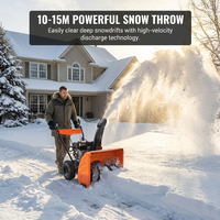 Balayeuse à neige thermique 6,5 CV, autoportée, à brosse rotative pour routes, trottoirs et allées