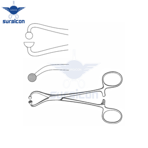 Pinza quirúrgica de acero inoxidable premium con articulación esférica y dentada, 11 cm / 4-1/2 pulgadas, para fijación segura de papel de draping - Product Image 4