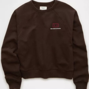 Sweat-shirt à col roulé pour femme Baba Bashir Exporters, marron foncé, manches régulières, en polyester tricoté, avec logo frontal, collection automne - Product Image 1