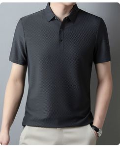 Chemises polo en nylon à séchage rapide pour hommes, respirantes, à manches courtes, tricotées, pour le tennis, le golf, plissées, à carreaux, pour le sport et les affaires - Product Image 3