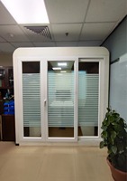 Cabine de réunion insonorisée de qualité supérieure avec construction durable, cabine de bureau moderne modulaire, éclairage LED