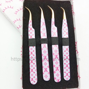 Fabricant logo personnalisé pince à épiler extension de cils différentes couleurs de cils destination pince à épiler avec papier enduit - Product Image 2