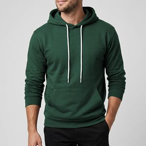 Sweat à capuche pour homme, pull-over uni personnalisé, sweat à capuche en molleton épais, poche kangourou, mélange de coton 100%, coupe décontractée - Product Image 3
