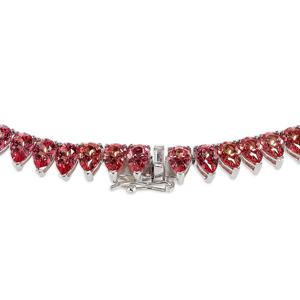 Luxury Women 925 <b>Silver</b> Ruby Pear Cut <b>Choker</b> Necklace with for Party - Product Image 2