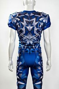 ชุดยูนิฟอร์มอเมริกันฟุตบอลแบบสั่งทำ แขนสั้น น้ำหนักเบา ระบายอากาศได้ดี ไซส์ใหญ่ คุณภาพสูง สีพื้น คอวีด้านหน้า 100% - Product Image 2