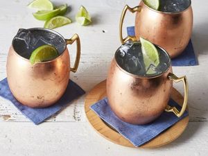 Copper <b>beverage</b> mug <b>set</b> botanical terrace cups reusable premium cocktail <b>serving</b> durable collection mugs - Product Image 2