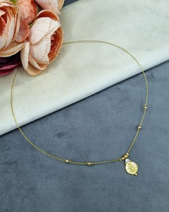 Collar con Colgante de Motivo Tradicional de la Diosa Lakshmi, con Hilo Invisible de Una Sola Línea, Chapado en Oro, para Uso Diario, Joyería al por Mayor - Product Image 5