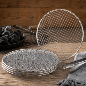Stainless Steel Grill Mesh for Charcoal BBQ Portable Disposable Easily Cleaned Heat Resistant Round <b>Grid</b> Set Outdoor - Product Image 1