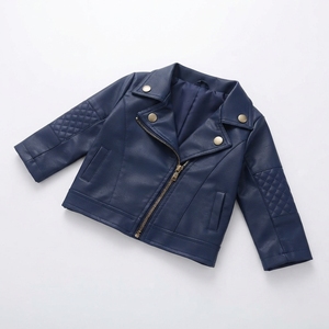 Blouson en cuir PU pour garçons, col montant, fermeture éclair, décontracté, écologique, imperméable, léger, vêtements d'extérieur pour enfants, vente en gros - Product Image 4