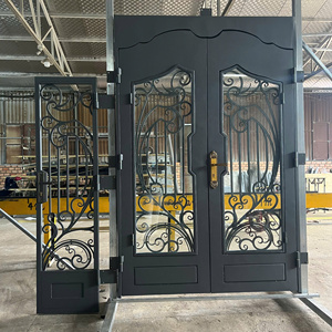 Porte d'entrée en fer forgé de luxe, portes d'entrée en acier sur mesure, portes françaises, portes intérieures, finition élégante, durable et antirouille - Product Image 3