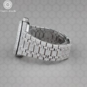 Montre mécanique de luxe Charm Jewels en acier inoxydable, boîtier carré de 40 mm, étanche 10 bars, date automatique, accents de diamants, pour homme - Product Image 6