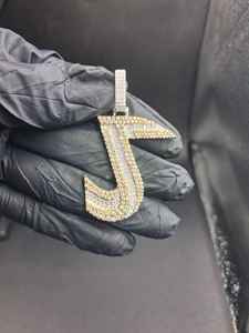 Colgante de Moissanita con Letra J Personalizada, Chapado en Oro Rosa, Estilo Hip Hop, Plata de Ley 925, Joyería Fina, Colgantes y Dijes - Product Image 5