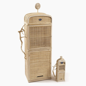 Jouet de jeu de rôle de haute qualité pour enfants, station-service en rotin fait main, jouets de simulation de pompes à essence. - Product Image 3