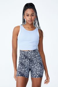 Ensemble de vêtements de sport tricotés pour femmes, haut court sans manches, short imprimé au-dessus du genou, respirant, sportif, pour la gym et le yoga - Product Image 2