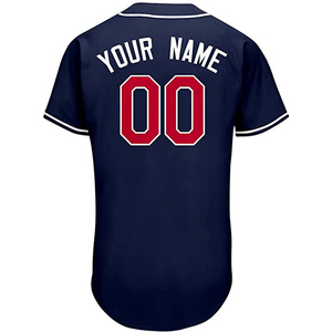 100% Polyester Fully Sublimated Personalized Team Name Number Button Down Wholesale Baseball Jersey Supplier - Product Image 2