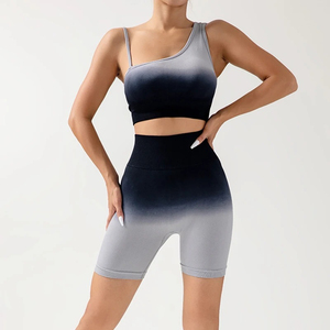 Ensemble de sport côtelé pour femme : soutien-gorge et short taille haute, tenue d'entraînement douce et extensible pour le fitness, le yoga et la gym - Product Image 4