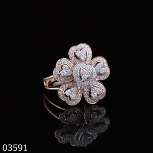 Anillo de Diamantes de Lujo D VINS Chapado en Oro Rosa Sólido de 18K con Diamantes Cultivados en Laboratorio, Certificado IGI, Corte Excelente, Joyería Unisex para Compromiso y Boda - Product Image 3