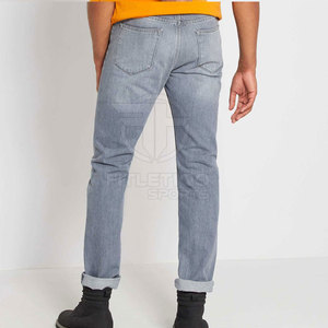 Pantalones Vaqueros de Primavera para Hombre, Hechos a Medida, Transpirables, Ecológicos, con Botones, Lisos, Teñidos, 100% Algodón, Lavado Claro, Más Vendidos - Product Image 3