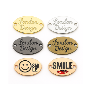 Cloth Accessories Custom Brand Logo Gold Plated Metal Main Garment <b>Labels</b> in color variety - Product Image 4