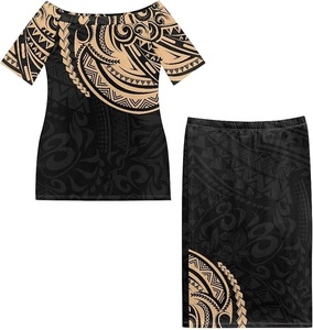 Vestido Puletasi Samoano Personalizado al por Mayor para Mujer, Vestidos Casuales con Estampado Tribal Polinesio, Fabricante OEM, Proveedor al por Mayor - Product Image 4