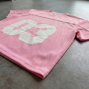Snow Grace 03 T-shirt sportif rose pour homme à manches courtes col rond respirant tricoté coupe régulière - Product Image 2