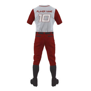 Uniforme de Béisbol Personalizado de Manga Corta, 100% Poliéster, Absorbente de Humedad, Impresión Sublimada, Nombre del Equipo, Número del Jugador 10, Para Toda Temporada - Product Image 3