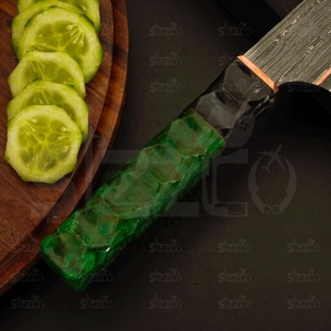 Couteau de chef Kiritsuke en cuivre damas fait main SIZZCO, style japonais, manche en résine, couteau de cuisine, cadeau personnalisé, vente en gros OEM - Product Image 4