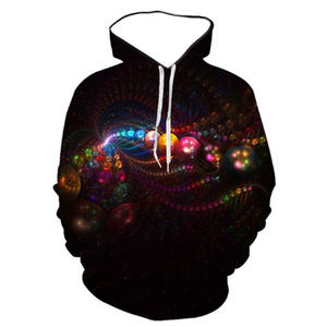 Sudadera con Capucha Negra para Hombre con Estampado de Ondas Rojas y Blancas, Corte Regular, Estilo Casual, Impresión por Sublimación, Algodón de Alta Calidad - Product Image 5