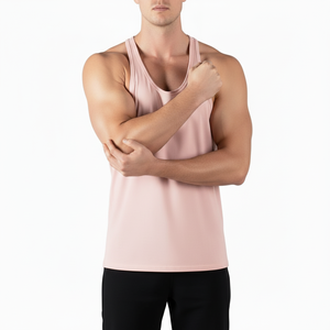 <b>Men</b> Custom Wholesale Solid Color Gym Tank Top Breathable Sports Training Wear Cotton Made Fitness Vest Low Price <b>Men</b> <b>Singlet</b> - Product Image 4