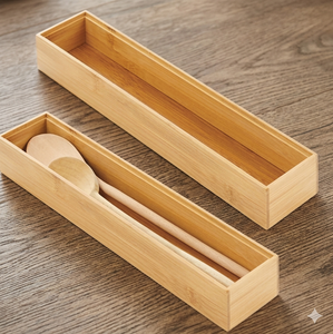 Expandable Bamboo <b>Drawer</b> Organizer Kitchen Utensil <b>Storage</b> Tray Wooden Cutlery Divider for Cabinet Home Organization System - Product Image 3
