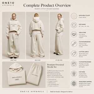 ชุดฮู้ดดี้โอเวอร์ไซส์สำหรับผู้หญิง ONETEN APPARELS รุ่นฤดูหนาว สีลาเวนเดอร์ ผ้าฟลีซ ระบายอากาศได้ดี ชุดลำลองสปอร์ตแวร์ 3 ชิ้น กางเกงขาสั้นทรงสกินนี่ - Product Image 4