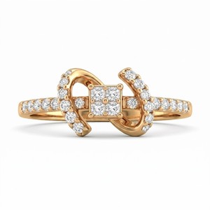 Anillo de Compromiso de Diamantes con Corte Princesa en Oro Rosa para Mujer, con Diamantes Naturales, Certificado IGI, Chapado en Oro, Estilo Romántico - Product Image 1