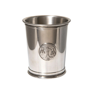 Tasse à Mint Julep en argent sterling pur, avec emblème fer à cheval distinctif et bordure perlée élégante, au meilleur prix - Product Image 5