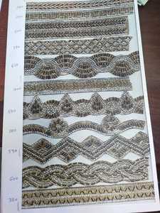Borde de encaje de diamantes de fantasía premium para sari y caftán, ribete de cuentas de cristal de alta gama, accesorios de prendas al por mayor - Product Image 4