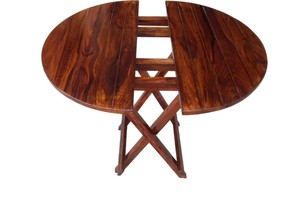 Solid Wood Round <b>Folding</b> <b>Table</b> | 30 Inch Drop-Leaf Space Saving <b>Dining</b> <b>Table</b> | Wholesale Wooden Other Home Furniture - Product Image 5