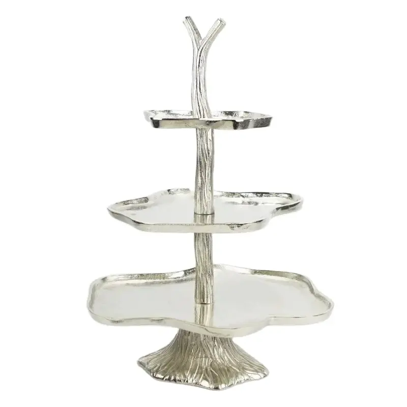 3 Tier Metal Cake Stand Cupcake Stand Tea Party Pastry Serving Platter in Gift Box Round Cake Stands For Wedding Serving Usage