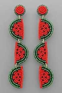 Boucles d'oreilles pendantes perlées colorées pour femmes, style ethnique, avec lettre SU, vert, jaune, orange, bijoux tendance - Product Image 4