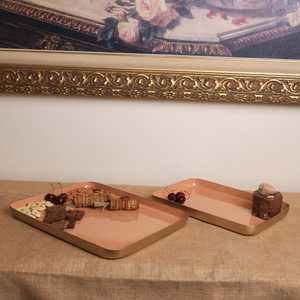 Ensemble de plats de service rectangulaires en bois au design moderne, design minimaliste uni, vaisselle et assiettes de qualité export - Product Image 5