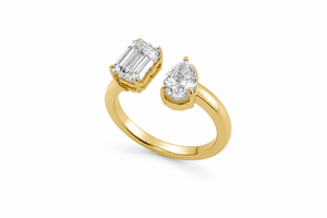 Women's Yellow Gold Lab Grown <b>Emerald</b> Cut Diamond Engagement <b>Ring</b> IGI Certified Diamond <b>Ring</b> In 10K 14K 18K Gold 925 935 <b>Silver</b> - Product Image 3