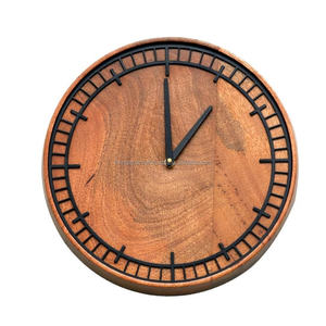 Nouvelle Arrivée 2026 Grande Horloge Murale en Bois 12-24 Pouces Silencieuse Sans Tic-Tac Design Bois & Métal Décoration Maison Vente en Gros - Product Image 5