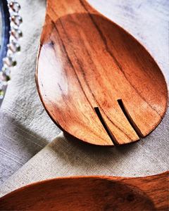 Servidores de Ensalada de Madera de Acacia, Reposacucharas Personalizado, Color Personalizado, Hecho a Mano, Ecológico - Product Image 2